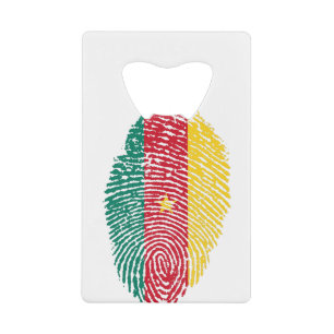 Cameroon Flag Fingerprint Country Pride Credit Card Bottle Opener