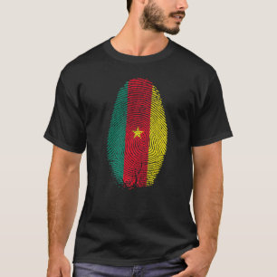 Cameroon Flag Fingerprint It Is In My Dna  Cameroo T-Shirt