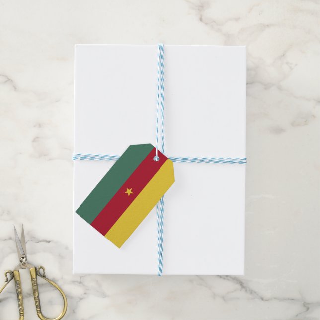 Cameroon flag gift tags (With Twine)