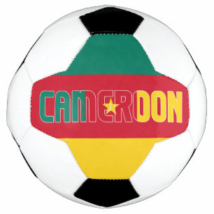 Cameroon Flag Green Red Yellow Tricolor Patriotic Soccer Ball