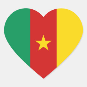 Cameroon Flag Heart Sticker