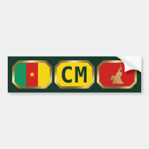 Cameroon Flag Map Code Bumper Sticker