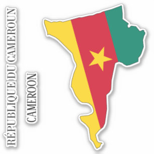 Cameroon Flag Map Patriotic