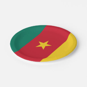 Cameroon flag paper plate