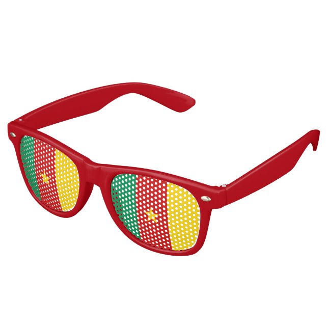 Cameroon Flag Retro Sunglasses (Angled)