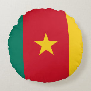 Cameroon Flag Round Pillow