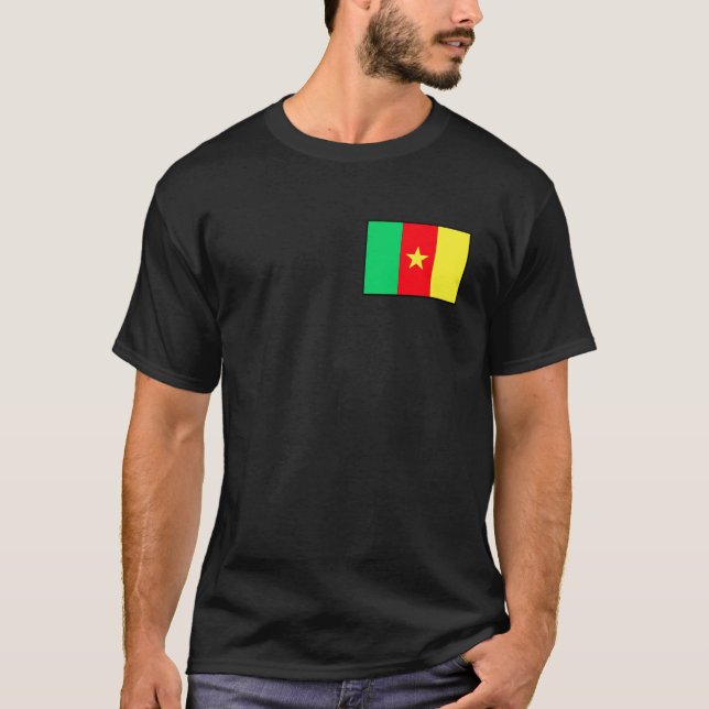 Cameroon Flag Small Print T-Shirt (Front)