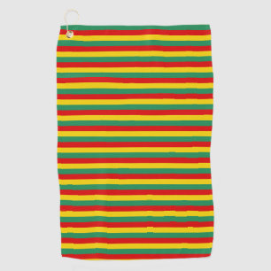 cameroon flag stripes country pattern green red ye golf towel