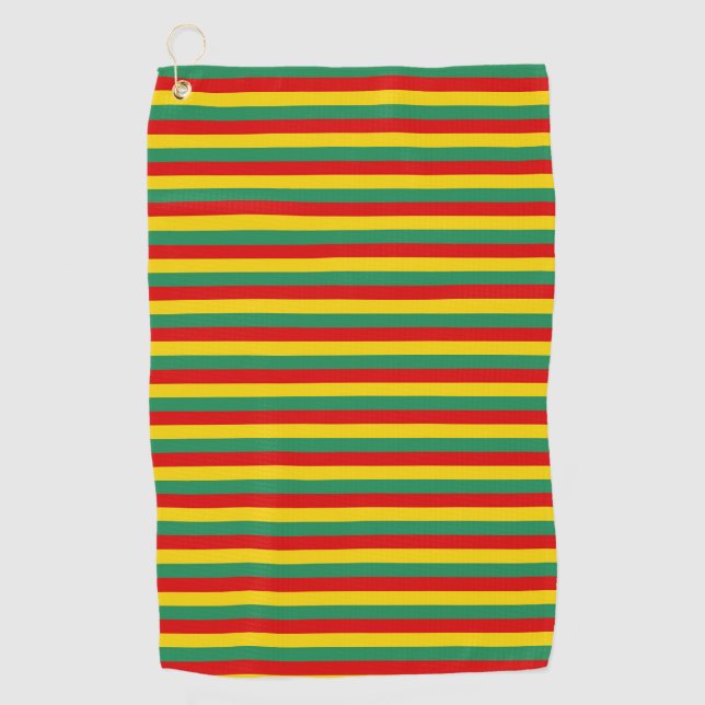 cameroon flag stripes country pattern green red ye golf towel (Front)