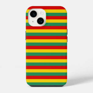 cameroon flag stripes country pattern green red ye iPhone 14 case