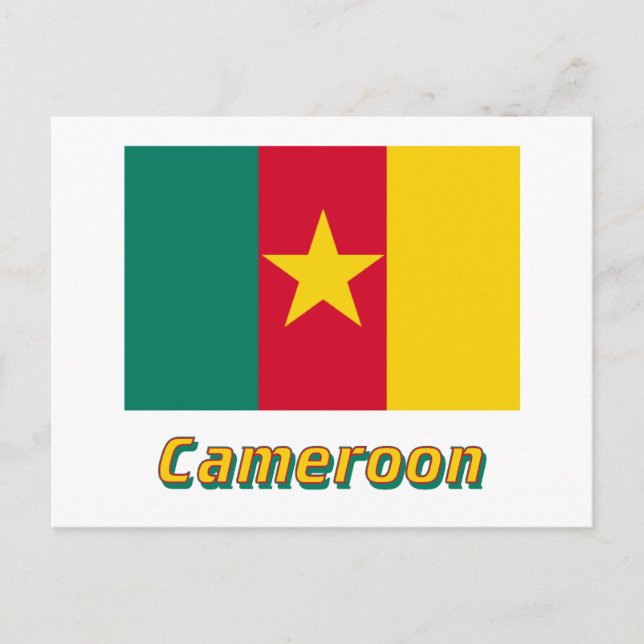 Cameroon Flag with Name Postcard (Front)