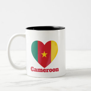 Cameroon Heart Flag Two-Tone Coffee Mug