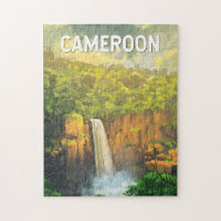 Cameroon Illustration Travel Art Vintage