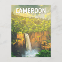 Cameroon Illustration Travel Art Vintage