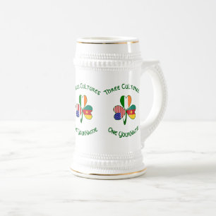 Cameroon Ireland USA Shamrock Flag Personalized Beer Stein