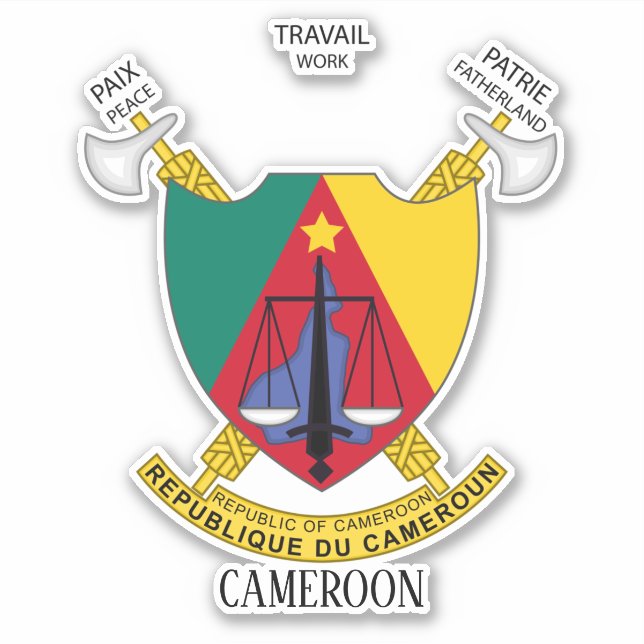Cameroon National Coat Of Arms Patriotic (Front)