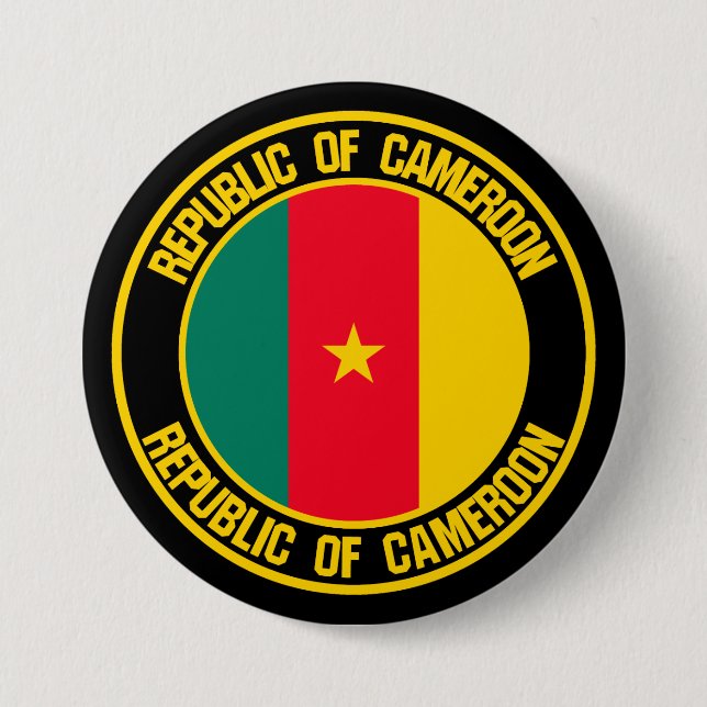 Cameroon Round Emblem 3 Inch Round Button (Front)