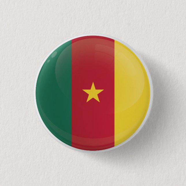 Cameroon  Round Icon Flag 1 Inch Round Button (Front)