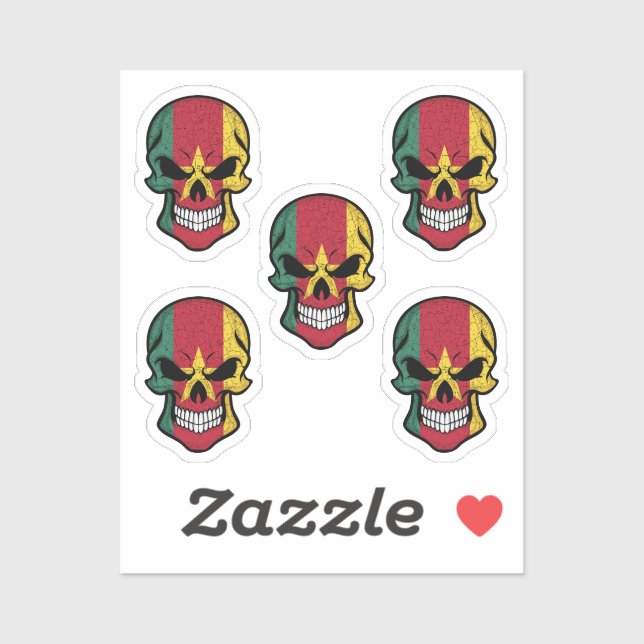 Cameroon Smiling Skull Flag  (Sheet)