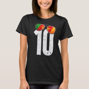 Cameroon Soccer Player Number 10 Cameroonian Flag T-Shirt