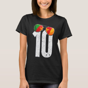 Cameroon Soccer Player Number 10 Cameroonian Flag T-Shirt
