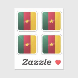 Cameroon square glossy flag