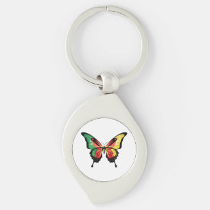 Cameroon Swallowtail Butterfly Flag Sticker Keychain