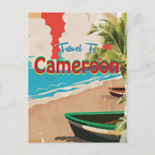 Cameroon vintage travel poster postcard