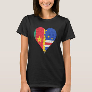 Cameroonian Cape Verdean Flag Heart T-Shirt