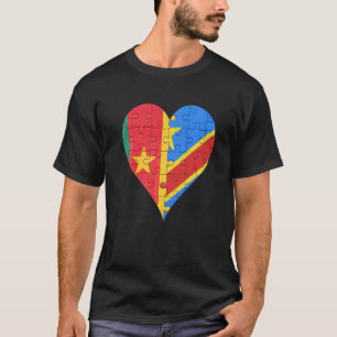 Cameroonian Congolese Flag Heart T-Shirt