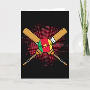 Cameroonian Cricket Racket And Ll Flag Of Cameroon Card