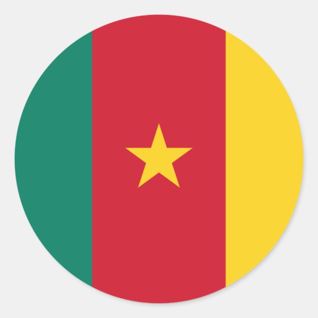 Cameroonian Flag, Flag of Cameroon Classic Round Sticker (Front)