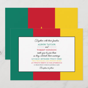 Cameroonian Flag, Flag of Cameroon Wedding Invitation