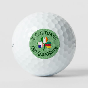 Cameroonian Irish American Flags Shamrock Personal Golf Balls