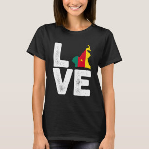 Cameroonian Pride Love Cameroon Flag Map Black His T-Shirt