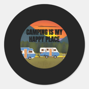 Camg Caravan Camper Motorhome Caravan Tents Classic Round Sticker