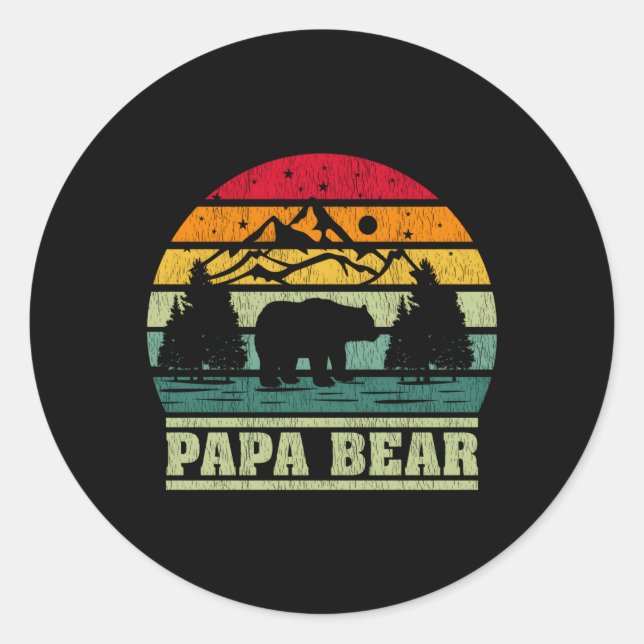 Camg Papa Bear Camper Classic Round Sticker (Front)