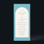 Camila Aqua Arch Modern Wedding Program<br><div class="desc">Modern wedding program featuring your monogram along with your order of ceremony and wedding party inside of an ivory coloured arch over a turquoise / aqua / teal background.  This simple yet elegant design with spa like colours can be great for a spring or summer wedding.</div>