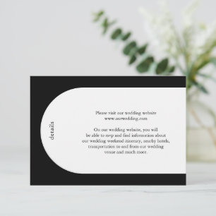 Camila Black Arch Modern Wedding Enclosure Card