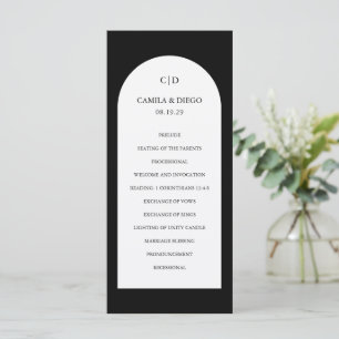 Camila Black Arch Modern Wedding Program