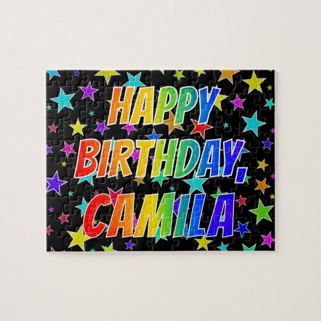 "CAMILA" First Name, Fun "HAPPY BIRTHDAY" Jigsaw Puzzle (Horizontal)