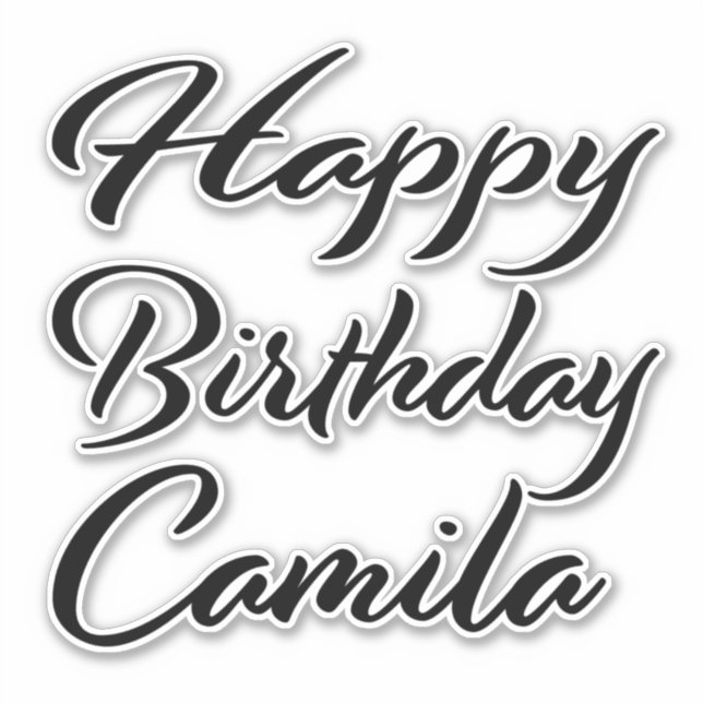 Camila name first name black Sticker birthday (Front)