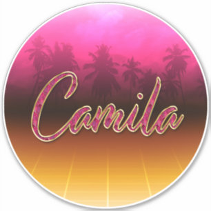 Camila Prénom Golden pink Autocollant Autocollant