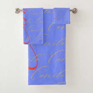 Camila Repeating Name Pattern  Bath Towel Set