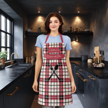 Camila's Cooking with Flair Red Plaid with Utensil