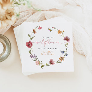 CAMILLA Butterfly Wildflower Girl Baby Shower Napkin