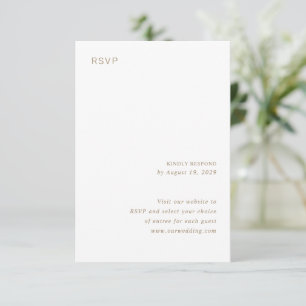 Camille Antique Gold Modern Wedding RSVP Card