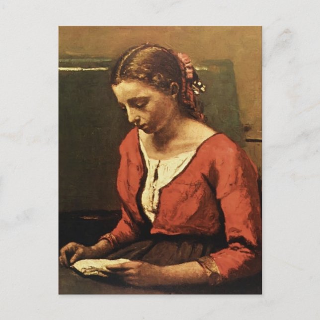 Camille Corot- Girl Reading Postcard (Front)
