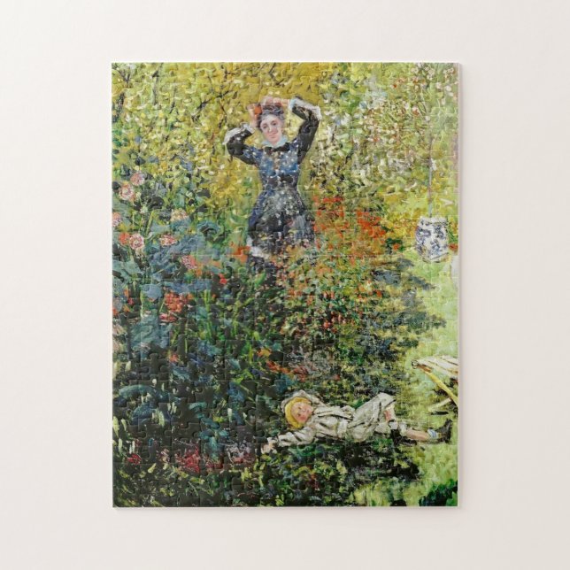 Camille & Jean in Garden Argenteuil Monet Fine Art Jigsaw Puzzle (Vertical)