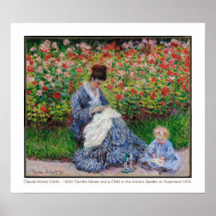Camille Monet and a Child 1875 Fine Art  Poster